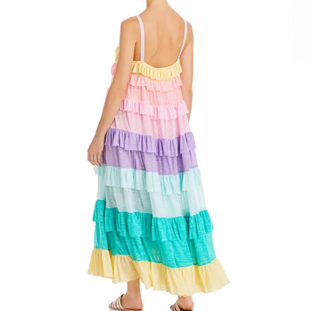 PITUSA Rainbow Ruffle Swim Cover-Up Dress - Picture 7 of 14